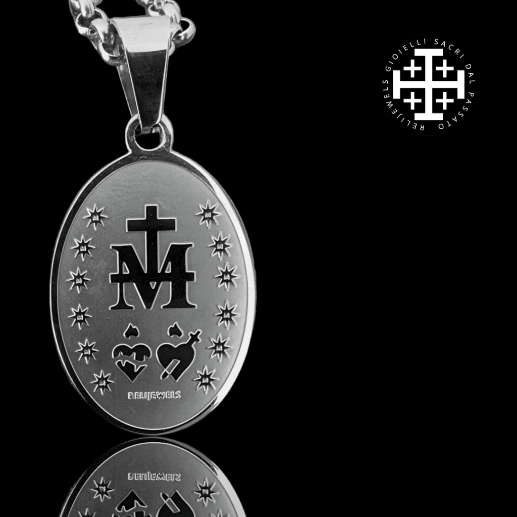 Original Miraculous Medal in steel, Médaille Miraculeuse Originale en acier, Original Wunderbare Medaille aus Stahl, Medalla Milagrosa Original en acero